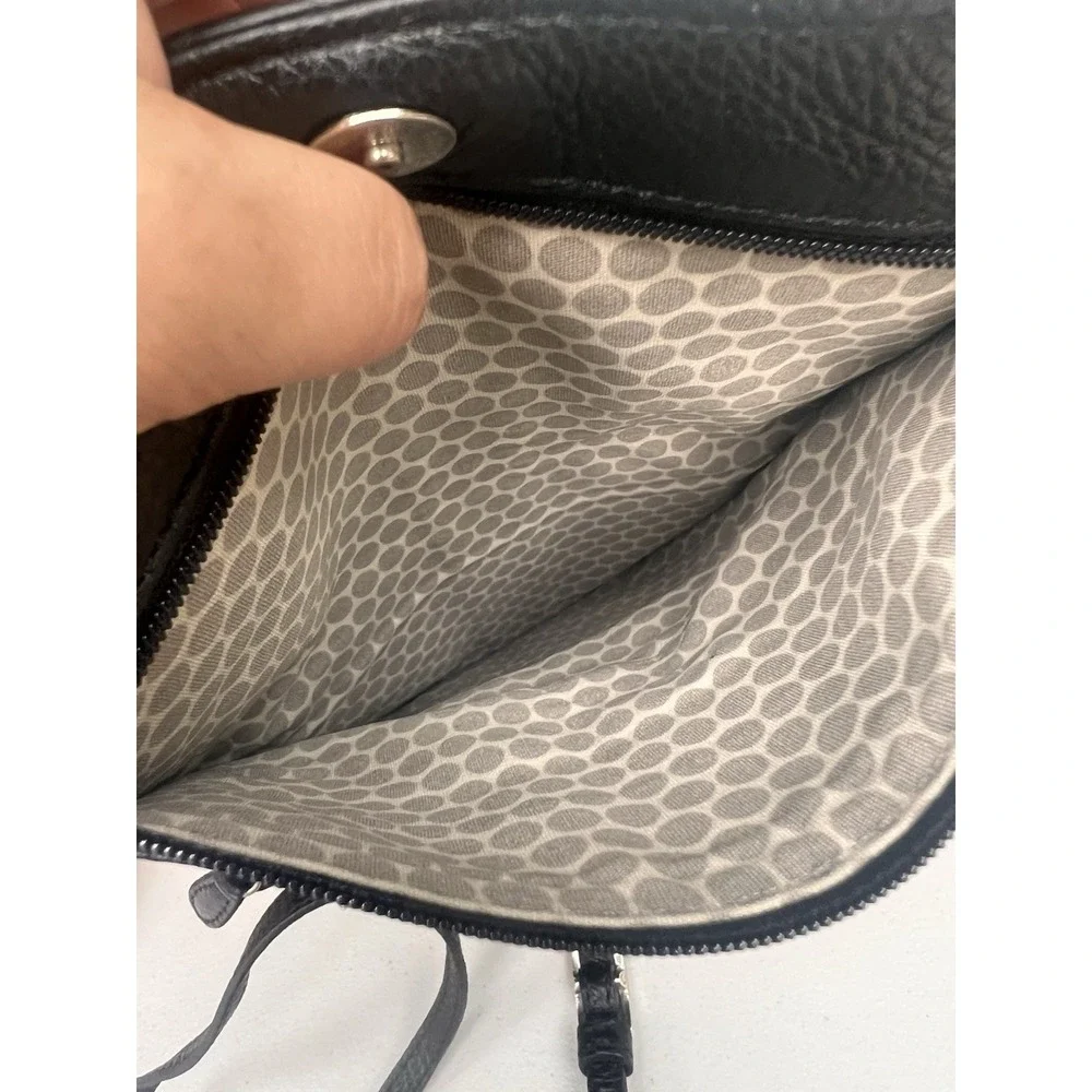 Brighton Pretty Tough Organizer Bag Black Leather Studded Bag Detachable Strap